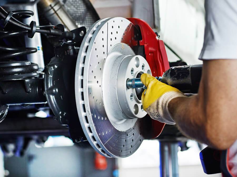 brakes being fitted
